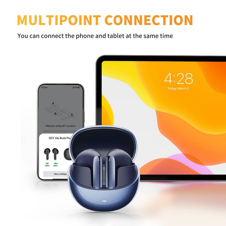 هدفون بلوتوثی کیو سی وای مدل +AilyBuds Pro با نویز کنسلینگ میکروفون (ENC)