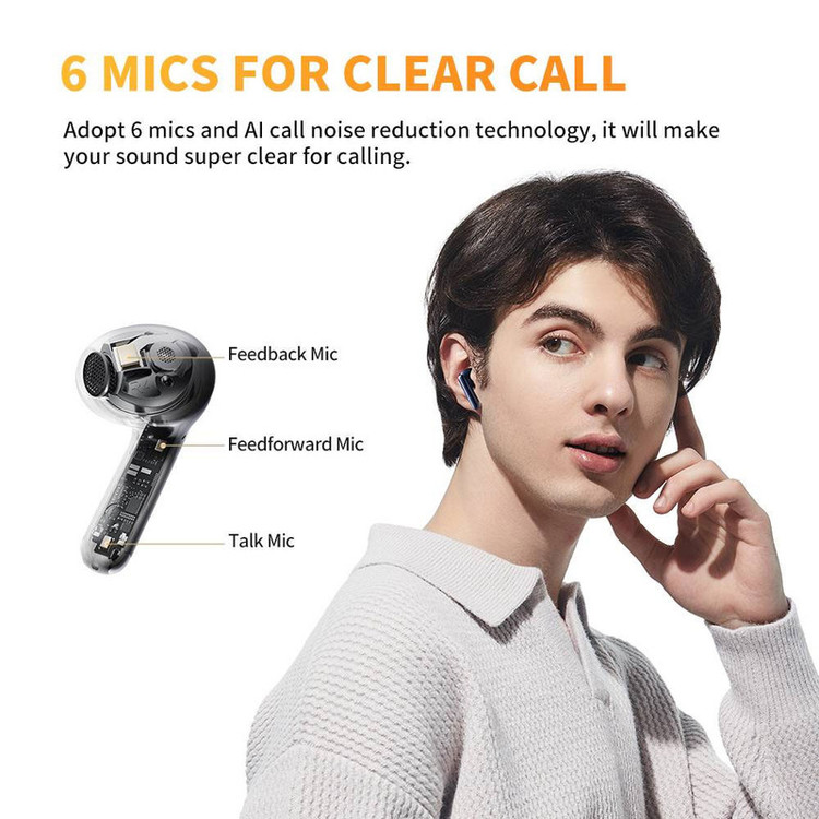 هدفون بلوتوثی کیو سی وای مدل +AilyBuds Pro با نویز کنسلینگ میکروفون (ENC)
