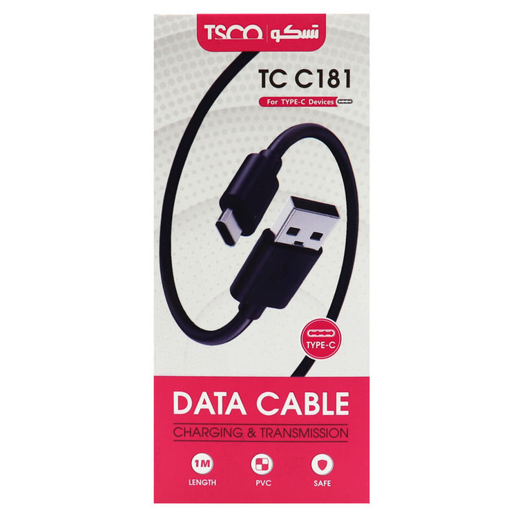 کابل تبدیل USB به USB-C تسکو مدل TCC181 طول 1 متر