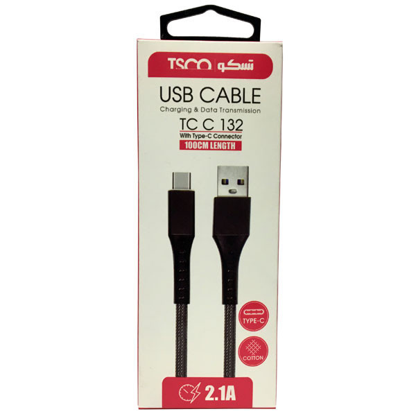 کابل تبدیل USB به USB-C تسکو مدل TCC 132 طول 1 متر